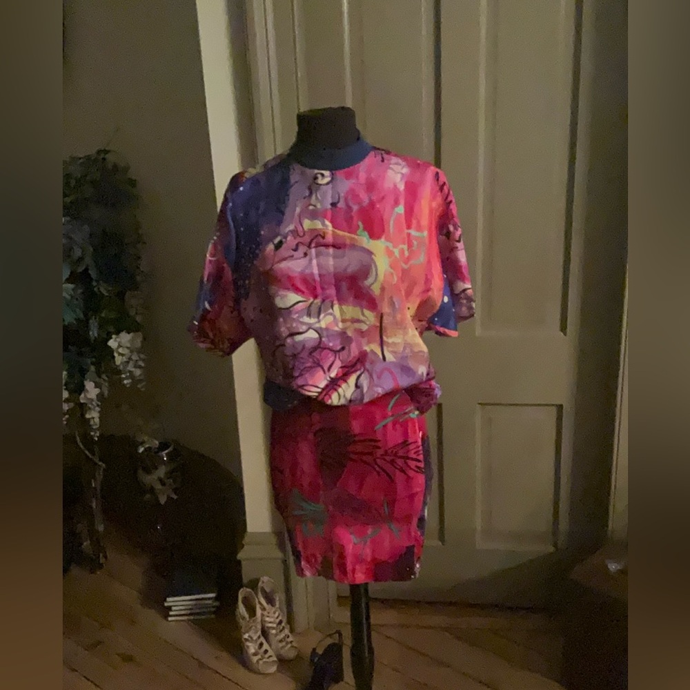 Versace couture 2 pc Vintage silk couture
